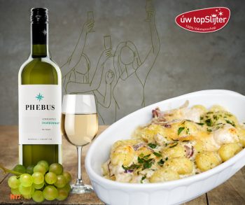 Gnocchi kip pesto - gerecht - Phebus Chardonnay Mendoza - uw topSlijter