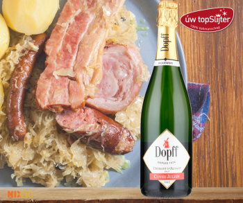 Elzasser Zuurkool - Dopff au Moulin Crémant d'Alsace-Cuvée Julien-Brut - uw topSlijter gerecht